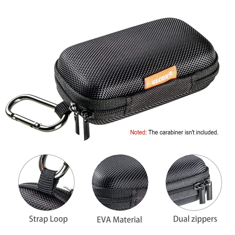 GLCON Rectangle Shaped Portable Protection Hard EVA Case for Bluetooh Headset Earphone Earbud USB Charging Cable Flash Drive Key Mesh Inner Pocket Durable Exterior Universal Carrying Bag Black