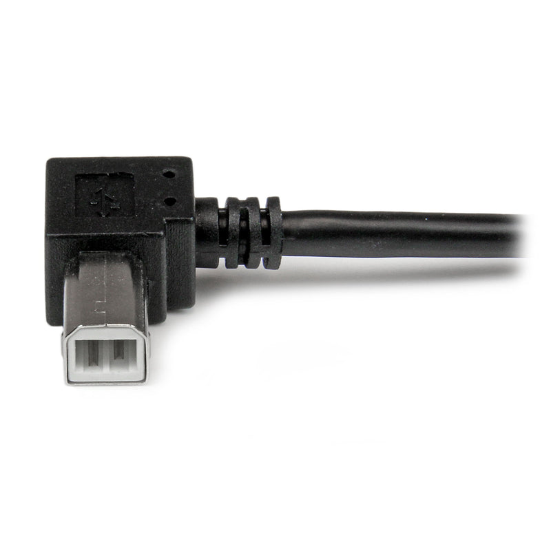 StarTech.com 2m USB 2.0 A to Right Angle B Cable Cord - 2 m USB Printer Cable - Right Angle USB B Cable - 1x USB A (M), 1x USB B (M) (USBAB2MR) Right Angled Connector 6 ft / 2m