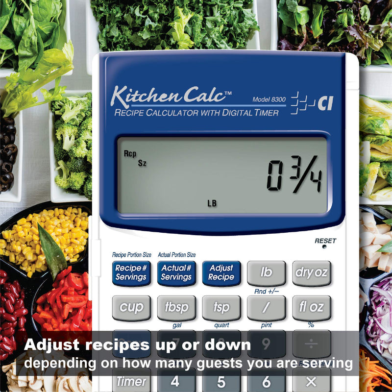 Calculated Industries 8300 KitchenCalc Recipe Conversion and Culinary Math Calculator with Digital Timer for Chefs, Culinary Students, Home Cooks and Bakers | Scale Recipes, Menu Plans, Portion Sizes Handheld