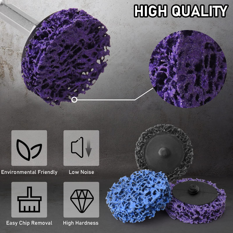 Tendak 17 pieces 2 inch CSD disc sanding disc, coarse grinding disc/purple/blue/black cleaning disc set, for surface processing, metal, stainless steel (50mm) 17 pieces - 50mm