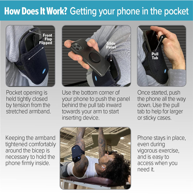 Tune Belt AB93 Cell Phone Armband Case Water Resistant Running Holder for iPhone Pro Max Plus (14/13/12/11/X/XS/XR/8) Galaxy S Ultra Plus Edge Note (21/20/10/9) Adjustable Strap & Key Pocket