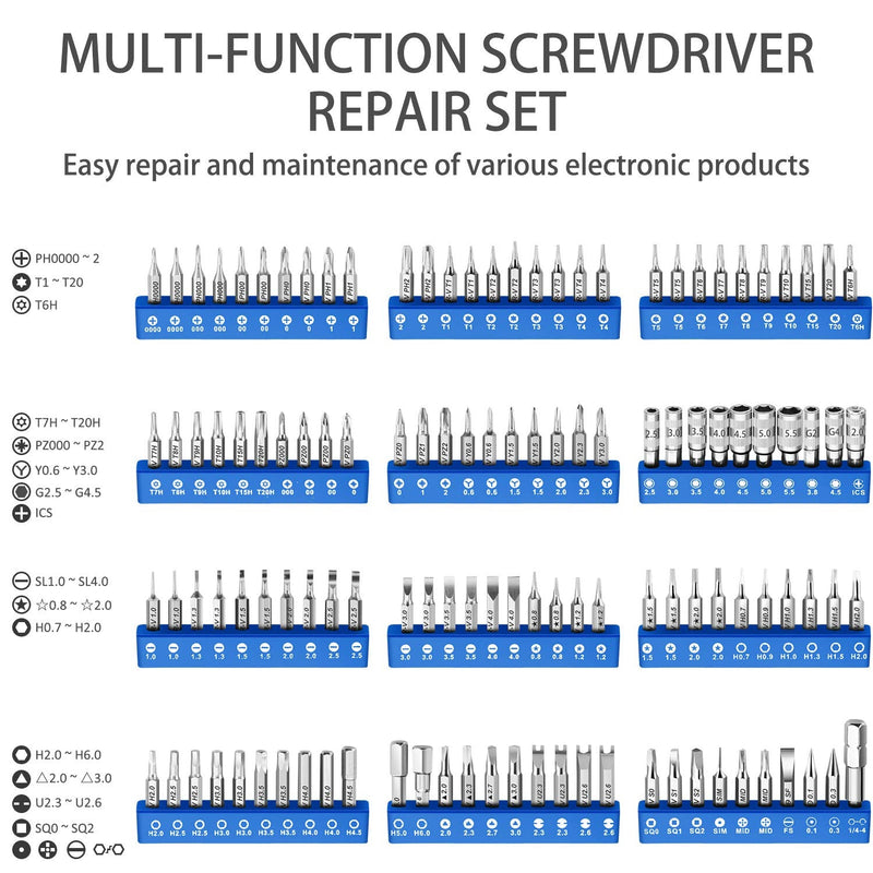 140 in 1 Precision Screwdriver Kit, Professional Computer, Laptop Repair Tool Set, Compatible for Iphone, Tablet, Macbook, PC and Xbox Repair