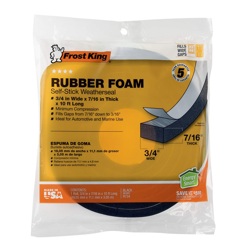 Frost King R734WH Sponge Rubber Foam Tape 7/16-Inch, White