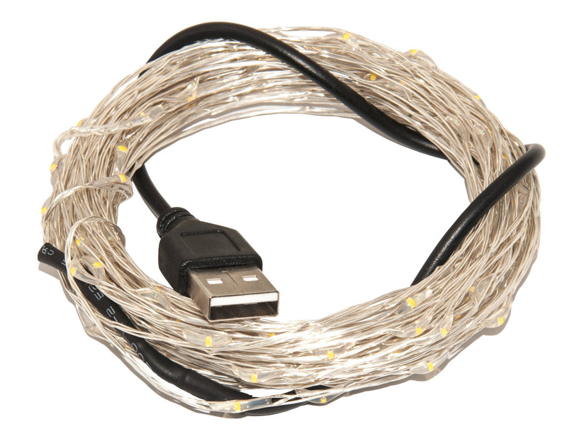 Karlling USB Plug in LED Fairy Lights,50 LED Bulbs 16 Ft Silver Wire Waterproof Starry String Lights for Bedroom Patio Garden Party Wedding Commercial Lighting (Warm White) 50 Leds Warm White