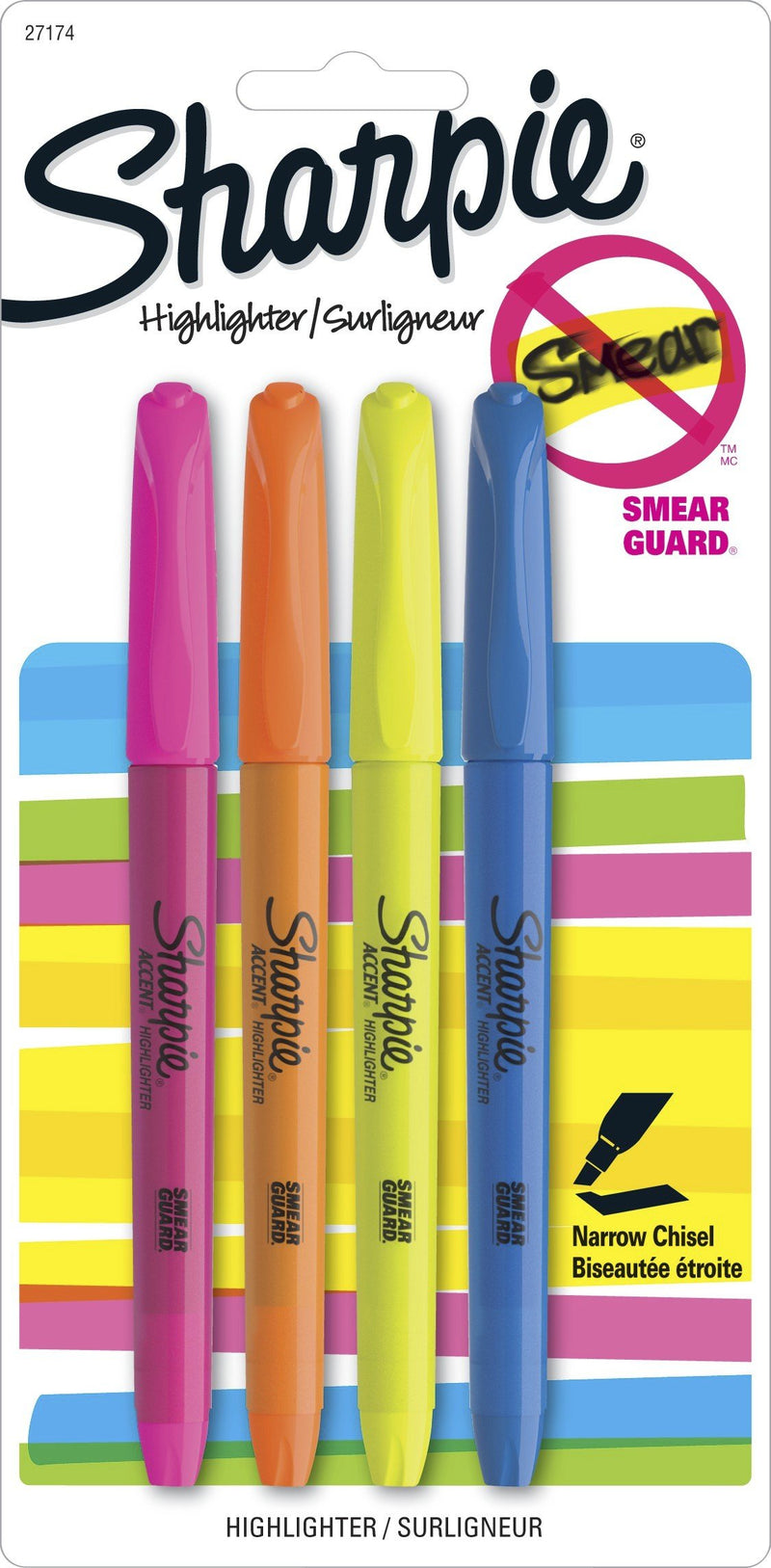 Sharpie Pocket Style Highlighters, Chisel Tip, Assorted Fluorescent, 24 Count (6 Packs of 4)