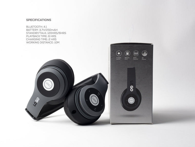 iJoy Matte Finish Premium Rechargeable Wireless Headphones Bluetooth Over Ear Headphones Foldable Headset with Mic (Stealth) Stealth
