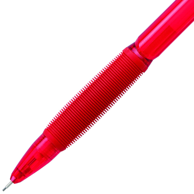 Pentel Twist-Erase GT, 0.5mm, Mechanical Pencil Transparent Burgundy barrel, Box of 12 (QE205B)