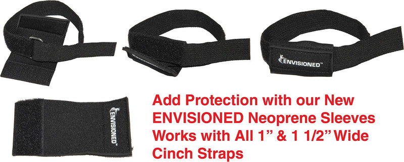 Heavy Duty Cinch Straps with Stainless Steel Metal Buckle, Reusable Durable Hook and Loop, Multipurpose Securing Straps - 6 Pack - 1" x 12" 1" x 12"