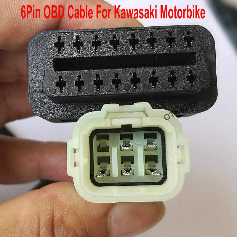 OTKEFDI Motorbike 6Pin OBD Cable Motorcycle OBD Diagnostic Connector