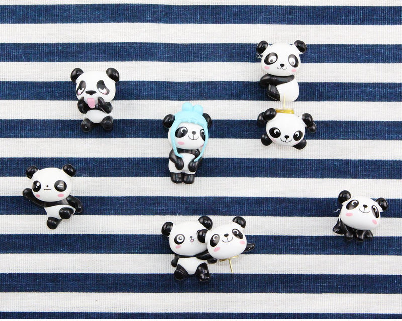 Cartoon Pushpin Combination 8 Pcs Cute Panda Thumbtacks for Feature Wall, Whiteboard, Corkboard, Photo Wall