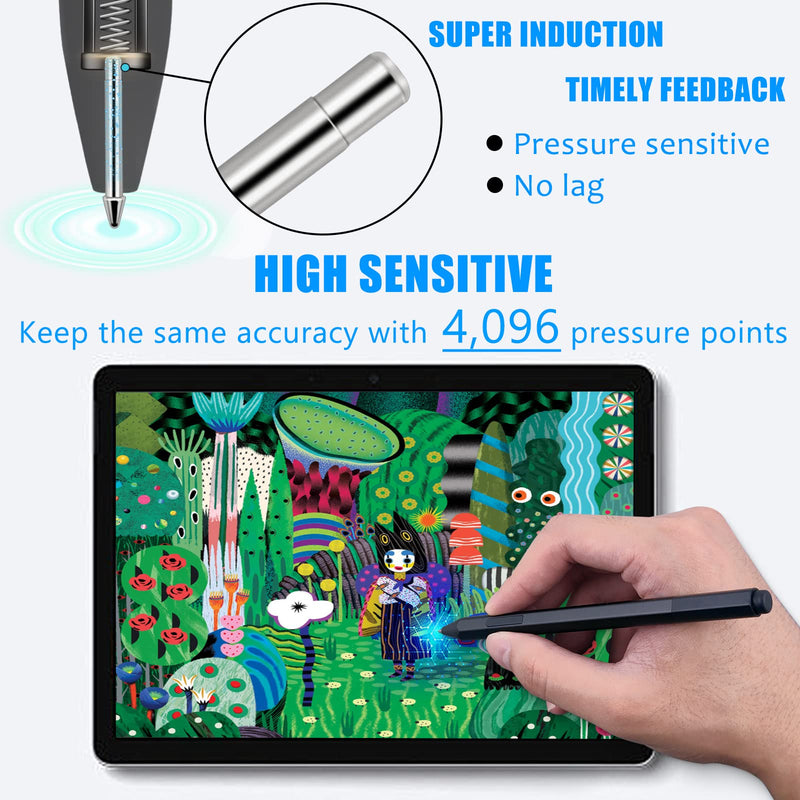 No Wear Out Titanium Alloy Pen Tips fits for Surface Pen , Realititcs Pen Like Refill Replacement Nibs fits for Microsoft Surface Pro 7 6 5 4 Series(Model 1776) Surface Laptop Stylus Pen,2 Pack