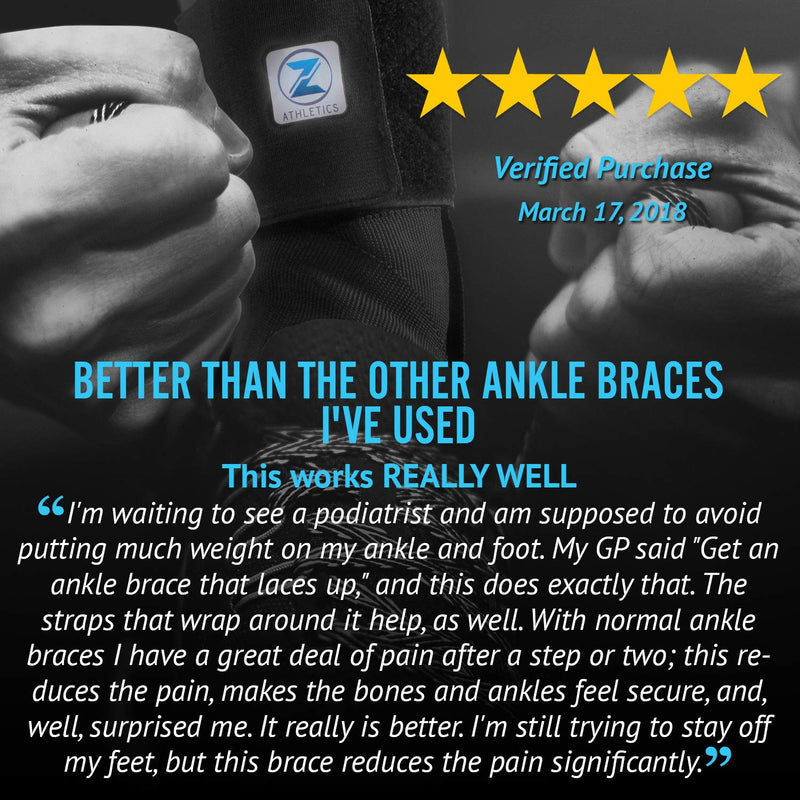 Zenith Ankle Brace, Lace Up Adjustable Support – for Running, Basketball, Injury Recovery, Sprain! Ankle Wrap for Men, Women, and Children Small (Pack of 1)