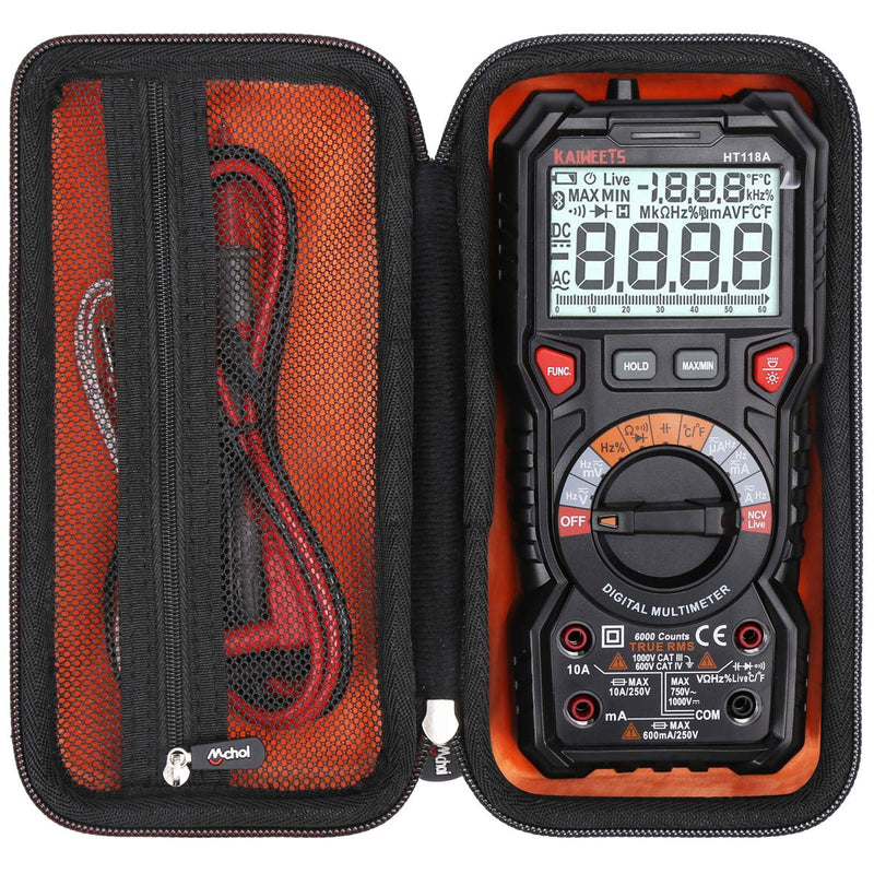 Mchoi Hard EVA Travel Case Fits for KAIWEETS Digital Multimeter TRMS 6000 Counts Ohmmeter(CASE ONLY)