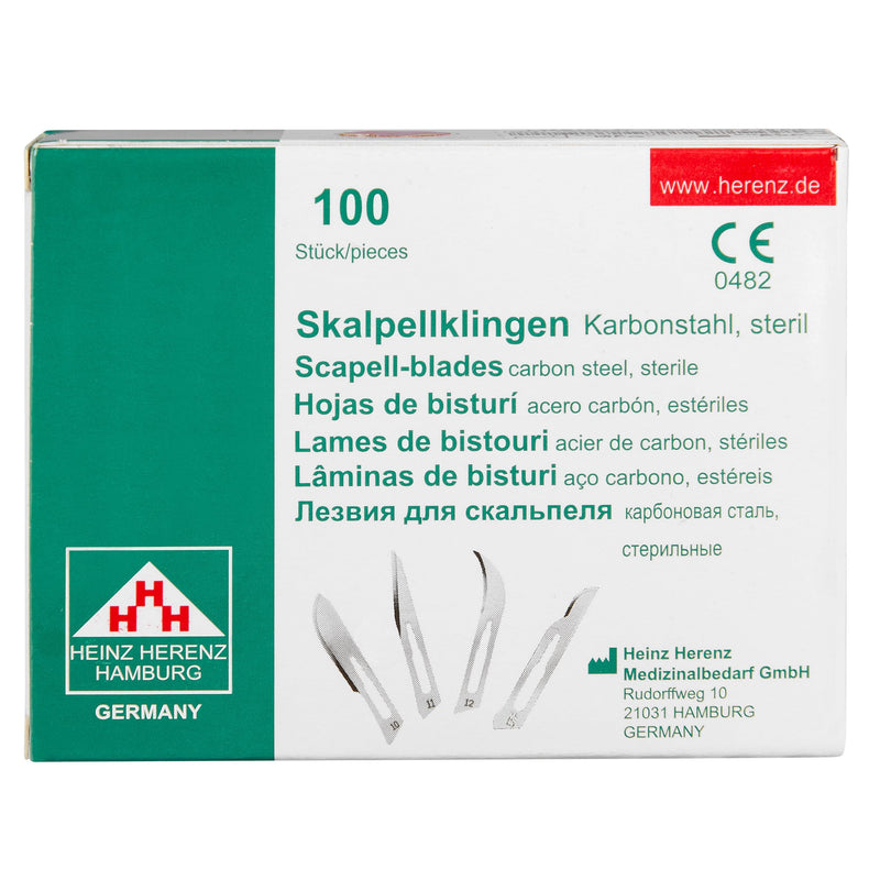 Shehadeh - 100 pieces of scalpel blades figure 20 for scalpel holder No. 4 - individually sterile packed