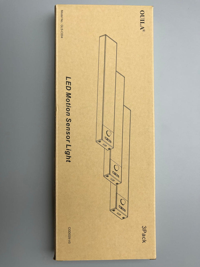 Cabinet lighting LED with motion detector 32cm 3 pieces cabinet light LED strip battery USB rechargeable under-unit light kitchen cabinet lights for wardrobe, stairs, trunk, RV 5000k-white 32cm-3 pieces