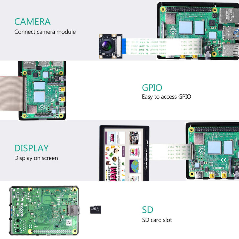 Miuzei Raspberry Pi 4 Aluminum Case, Raspberry Pi 4 Model B Metal Case, Pi 4 Alloy Armor Case with Cooling Column and Thermal Pads Compatible with Raspberry pi 4 B 8gb 4gb 2gb- No Pi Board