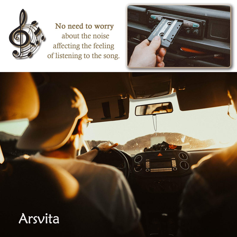 arsvita Car Audio Cassette to Aux Adapter, 3.5 MM Auxillary Cable Tape Adapter White