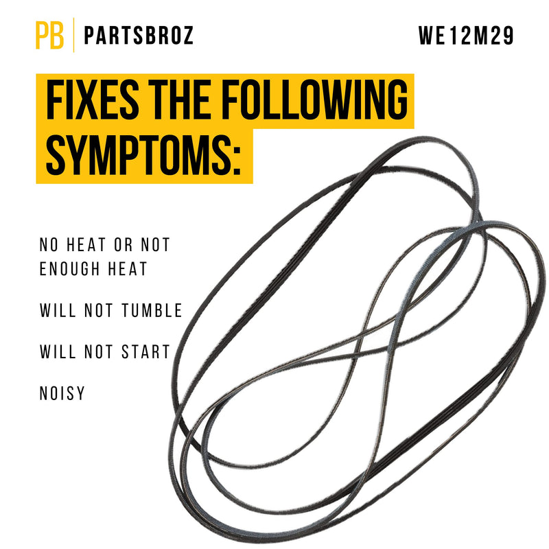 WE12M29 Drive Belt by PartsBroz - Compatible with GE Dryers - Replaces AP4324040, WE12X21574, 1381519, 559C197P001, 559C197P003, PS1766009, WE120122