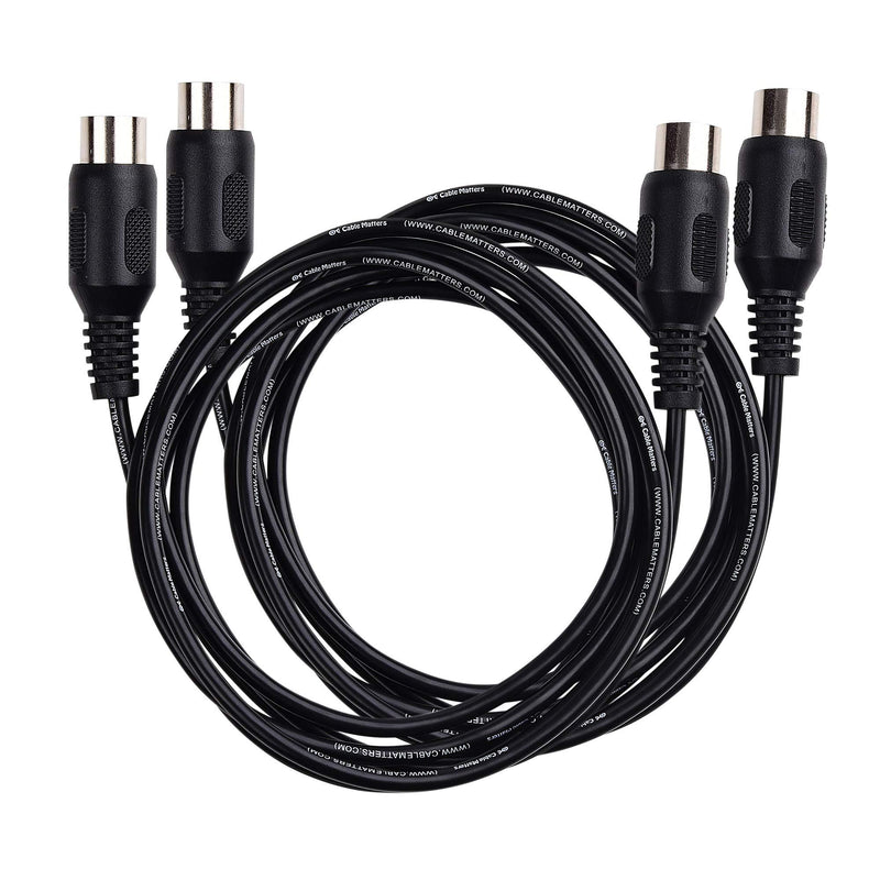 Cable Matters 2-Pack 5 Pin DIN MIDI Cable, 5 Pin MIDI Cable - 6 Feet 6 ft