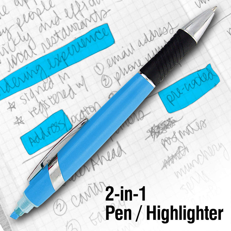 Highlighter with Ballpoint Pen Combo, Comes in an array of bright colors, 5 pack