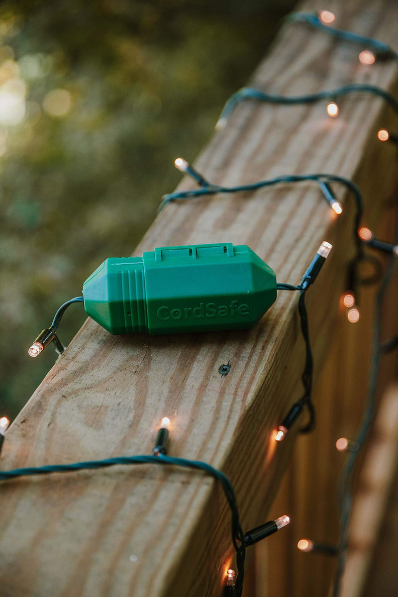 3pk Green CordSafe Electrical Extension Cord Protective Safety Cover|Water-Resistant Indoor Outdoor | Cord Fastening Retention Management | power tools fans patio tent string lights holiday lights 3