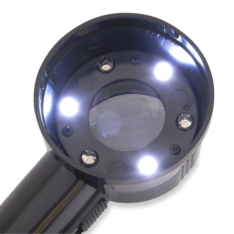Carson PRO Series MeasureLoupe 11.5x LED and UV Lighted Loupe Magnifier with Reticle Scale and Storage Case (CP-45)