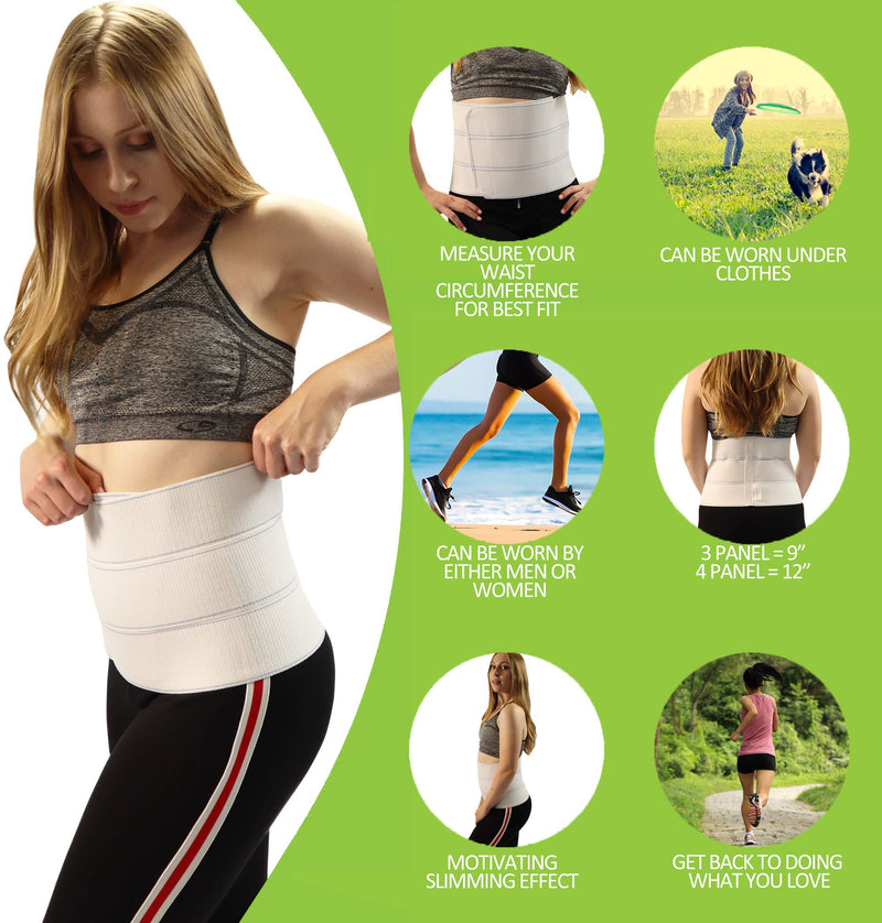 Mars Wellness Premium Plus Size Bariatric Abdominal Binder - 9" 3 Section/Panel - Bariatric Binder Abdominal Brace for Men or Women - 3XL - Waist Size 55" - 72" 3X-Large (Pack of 1)