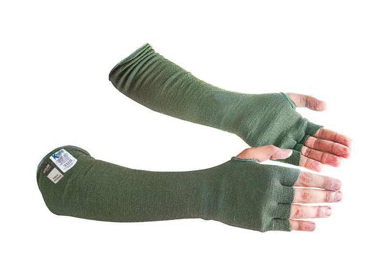 Kevlar Cut/Scratch/Heat Resistant Designer Arm Sleeves with Finger Openings - Sage Green 18 inches by Kezzled