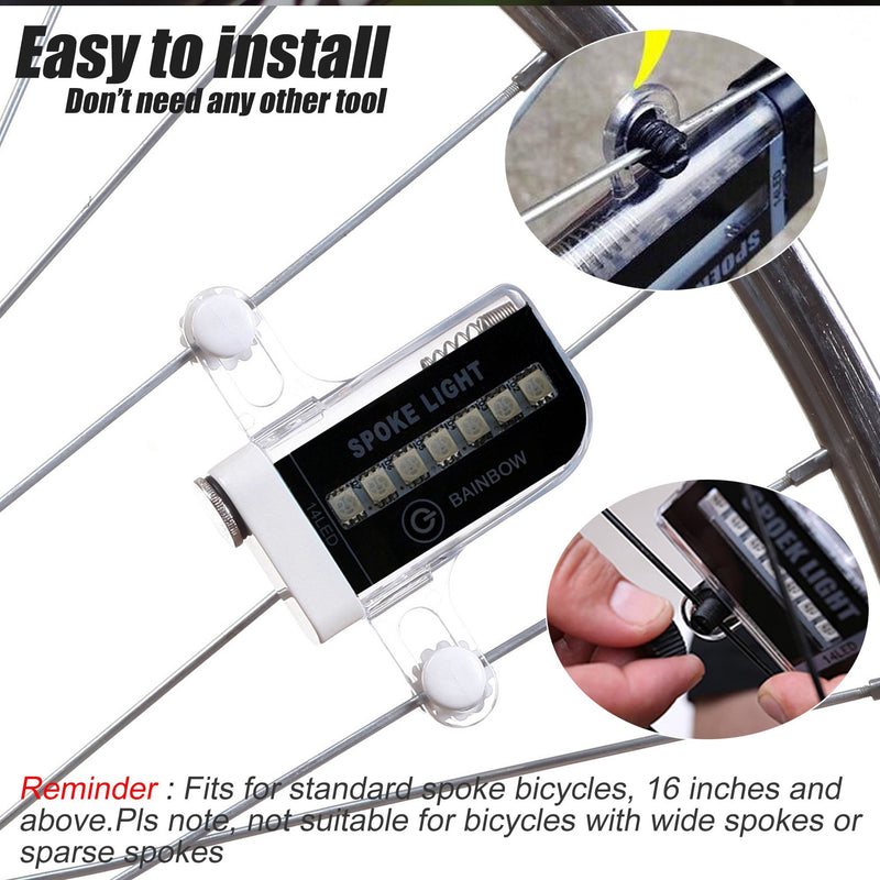 DAWAY LED Bike Wheel Lights - A12 Waterproof Cool Bicycle Tire Light, Safety Spoke Lights for Kids Boys Girls Men Women, 30 Fun Bright Patterns, Auto & Manual Dual Switch, with Battery 2