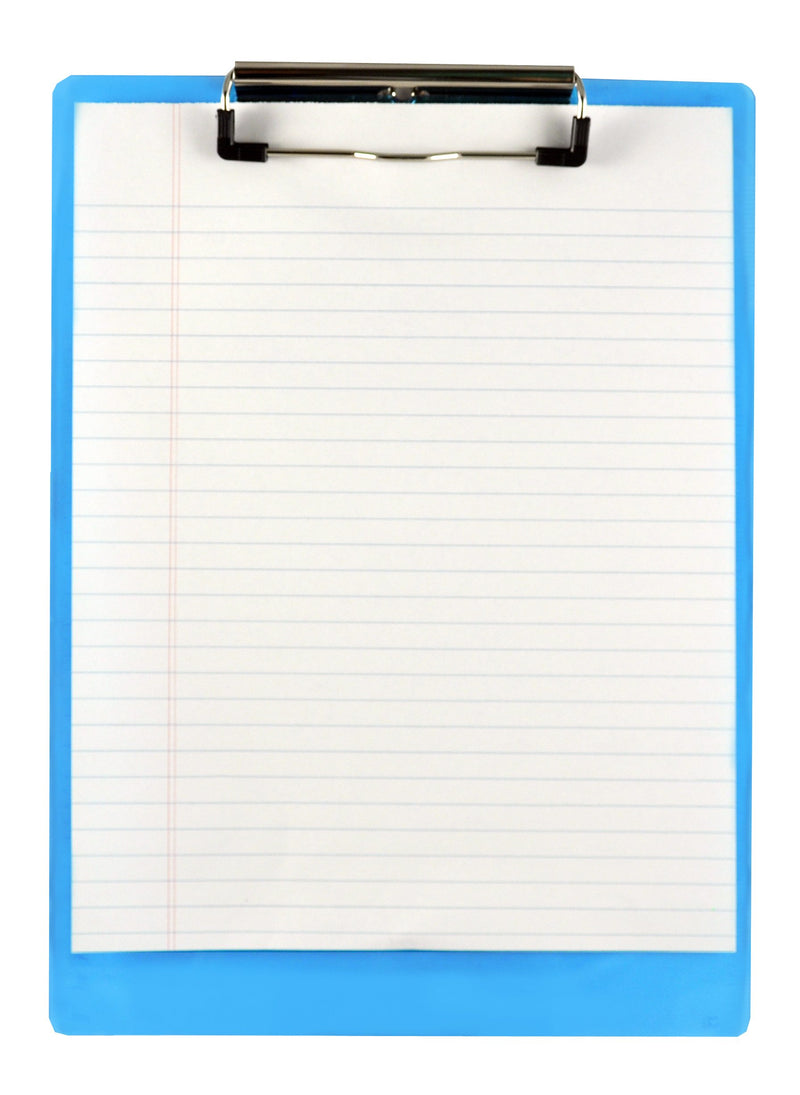 Saunders Recycled Plastic Clipboard, 0.5-Inch Capacity, Holds 8.5 x 12 Inches, Ice Blue (00439) Letter Low Profile Clip