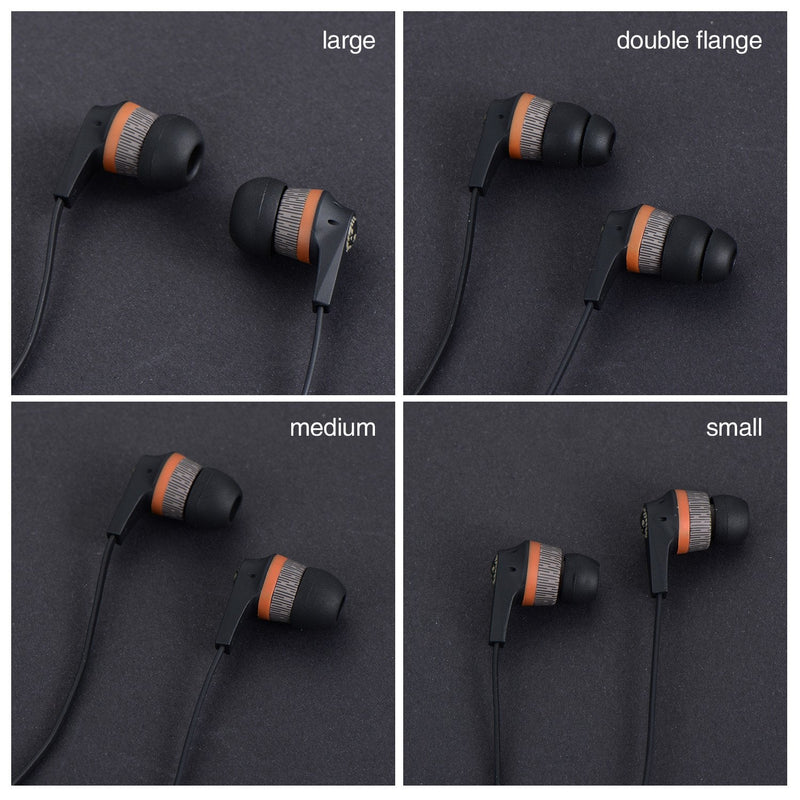 eBoot Replacement Earbuds Silicone Eartips Earpads for Skullcandy Earphones, Black and Clear, 8 Pairs