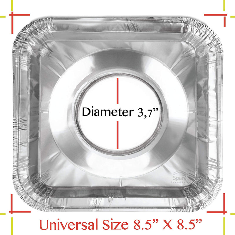 50 Pack Aluminum Foil Square Stove Burner Covers Range Protectors Bib Liners Disposable Gas Burner Bibs Gas Top Liner Stove Easy Clean - (8.5" Square) from Spare 1