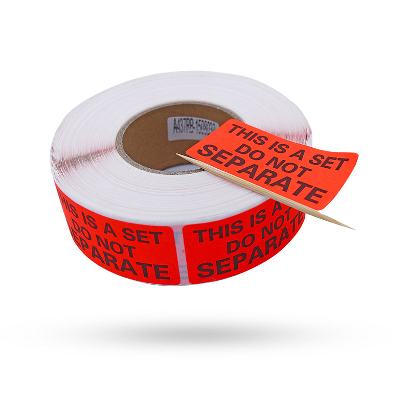 X-Lounger 5 Rolls/2500 Labels - "This Is a Set Do Not Separate" Stickers 1" X 2" Bulk Pack