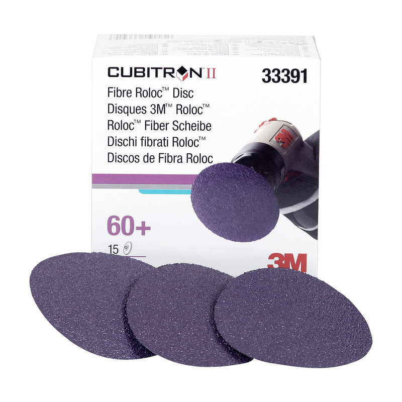 3M Cubitron II Roloc Fibre Disc 786C, 33391, 3 in (75 mm), 60+, 15 discs per carton