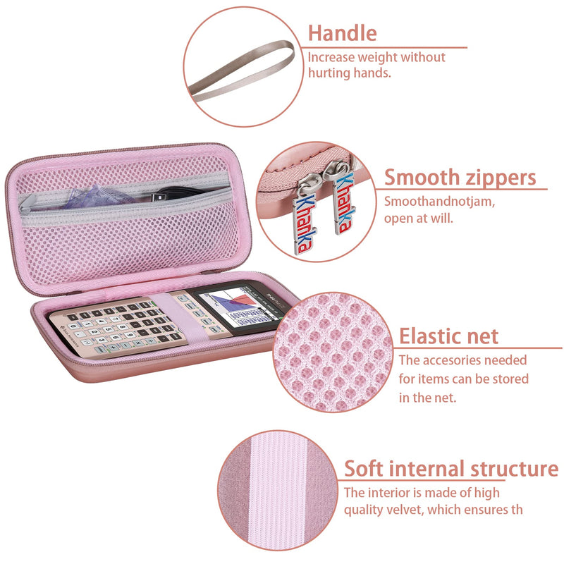 Khanka Hard Travel Case Replacement for Texas Instruments TI-83 Plus/TI-84 Plus/TI-84 Plus CE Color Graphing Calculator, Case Only (Rose Gold) Rose Gold