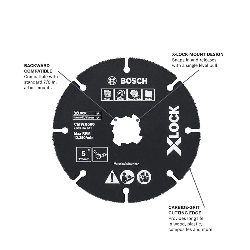 Bosch CMWX500 5 In. X-LOCK Carbide Multi Wheel