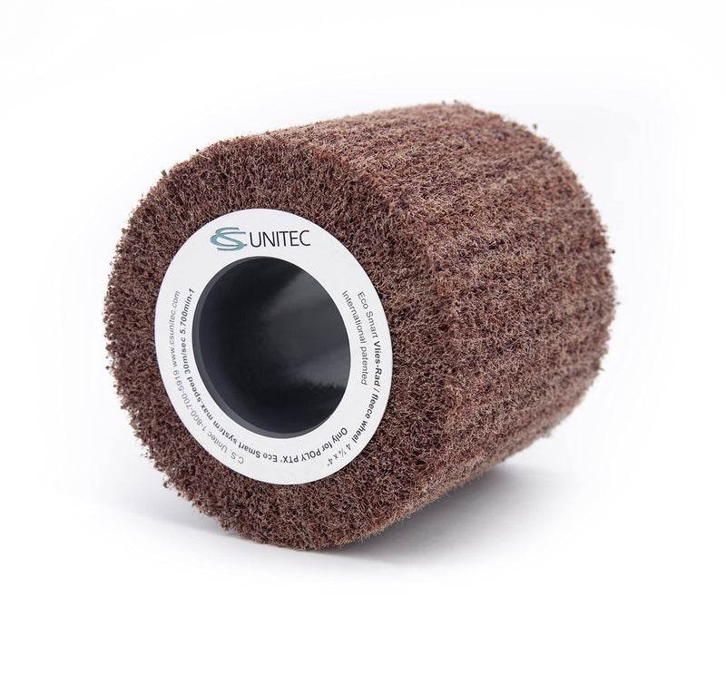 CS Unitec | PTX Fleece Nonwoven Wheel | 600 Grit Metal & Wood Grinder Polisher Tool Wheel Attachment | 4" Diameter x 4-1/8" Wide 4" x 4-1/8"