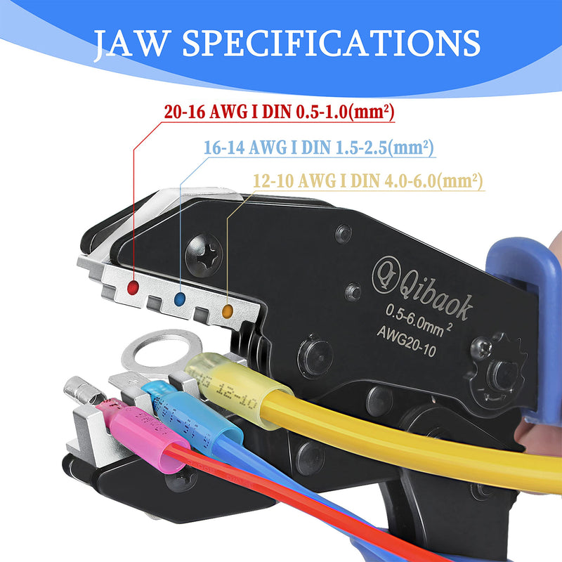 Qibaok Crimping Tool Ratcheting Wire Crimper for Heat Shrink Connectors Ratchet Terminal Crimper Wire Crimp Tool Crimping Tool For Heat Shrink Connectors