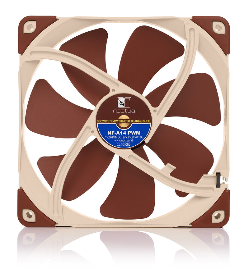 Noctua NF-A14 PWM, Premium Quiet Fan, 4-Pin (140mm, Brown)
