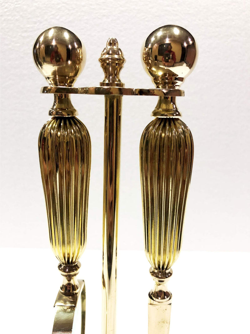Set of 2 Decorative Shiny Brass Magnifying Glass & Letter Opener with Brass Stand