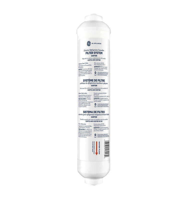 GE GXRTDR Exterior Refrigerator/Icemaker Filtration System, White,2.10 x 2.20 x 12.70 inches