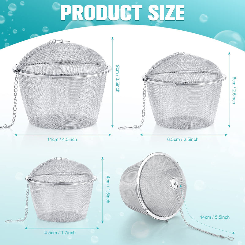 Ultrasonic Cleaner Baskets Ultrasonic Cleaning Solution Ultrasonic Parts Cleaner Jewelry Steam Cleaner Basket Cleaning Small Holder with Lock and Hook Stainless Steel (3 Pieces,1.7, 2.5, 4.3 Inch) 3 1.7, 2.5, 4.3 Inch