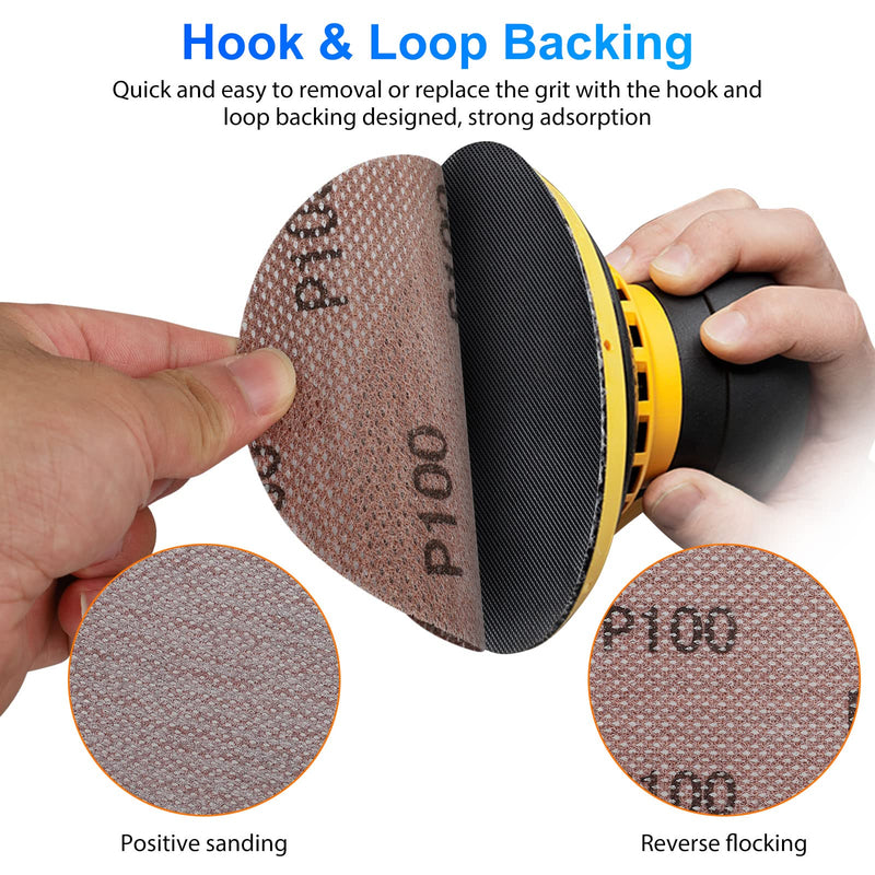 Pack of 30 sanding discs, sanding mesh, Velcro sanding discs, diameter 125 mm, dust-free sanding net, sanding disc, anti-blocking sanding pads, sandpaper for ceiling sanders, drywall sanders, 30 pieces