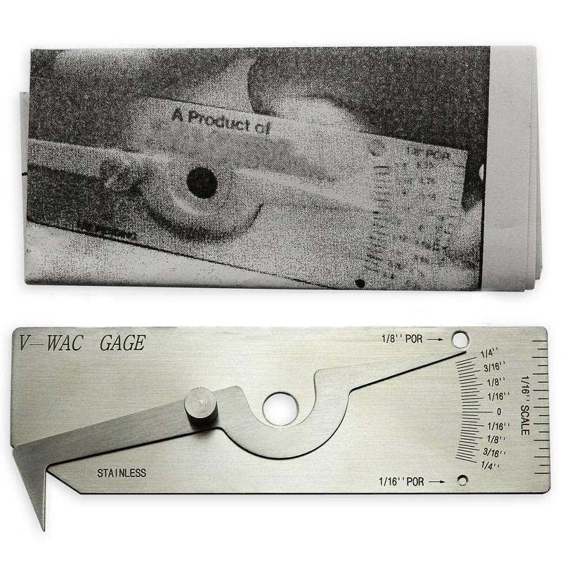 Carkio V-WAC Gage Biting Edge Stainless Steel Welding Gauge + 7 Piece Fillet Weld Gauge Gage Set + MG-8 Bridge Cam Gage Welding Gauge kit