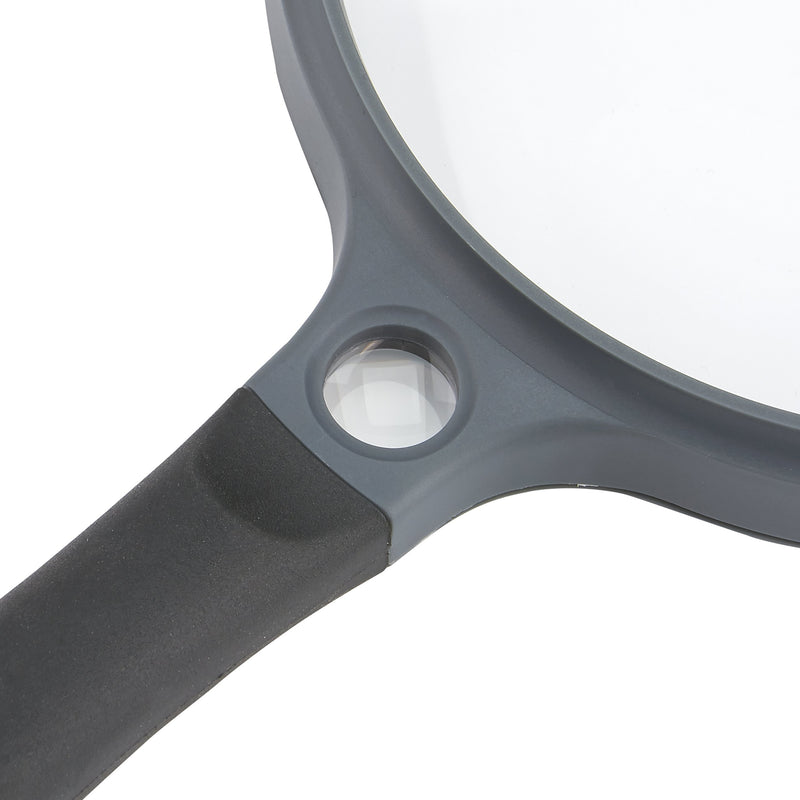Carson SureGrip Series Hand Held or Hands Free 2x Power Magnifying Glasses For Reading, Low Vision, Inspection, Craft and Hobby Magnifiers 5.0 inch Lens