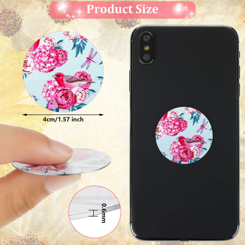 8 Pcs Phone Magnet Car Metal Plate Mount Metal Plate for Cell Holder Magnetic Car Mount Compatible with Magnetic Car Mounts Replacement Sticker (Floral Style) Floral Style