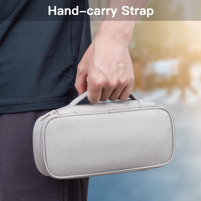 Charger Organizer Case, Travel Accessories Pouch Bag for Cable & Cords, External Hard Drive, Portable Power Bank (Light Grey) Large Light Gray-L