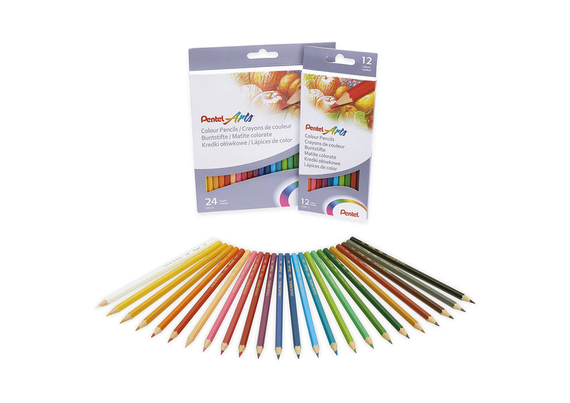 Pentel Arts Colouring Pencils CB8-24 - Assorted Colours (Pack of 24) Pack of 24