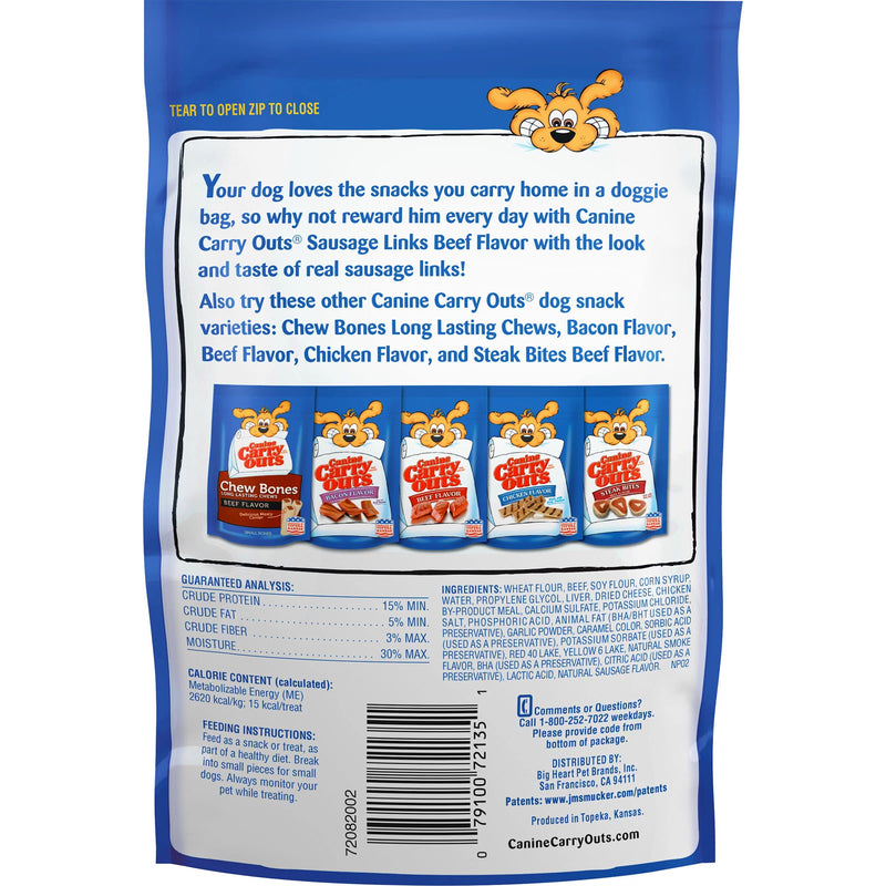 Canine Carry Outs Dog Treats Sausage Links 5 Ounce (Pack of 1)