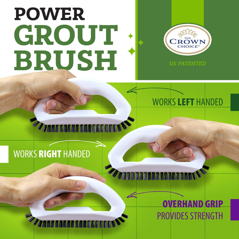 Grout Brush with Stiff Bristles – Clean Whiten Years of Dirty Grout Lines – Durable Hard Scrubbing Grout Cleaner Brush for Tile Floors – Comfortable Cleaning Handle – Tiles, Floors, Bathroom, Shower 1 Pack